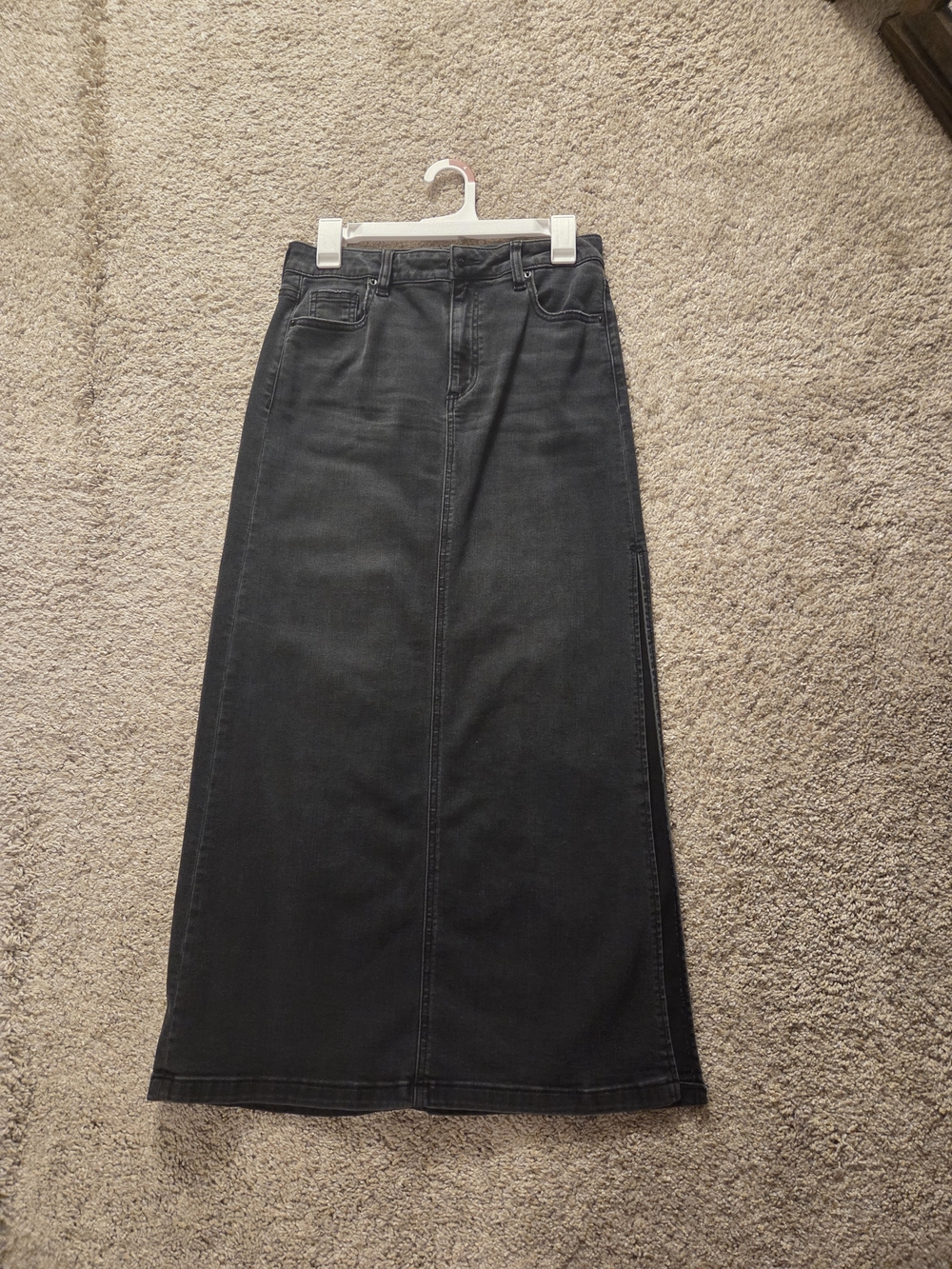 Vici Black Maxi Denim Skirt